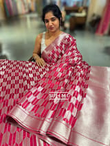 Ruby Pink Banarasi chinia brocade saree SS5093