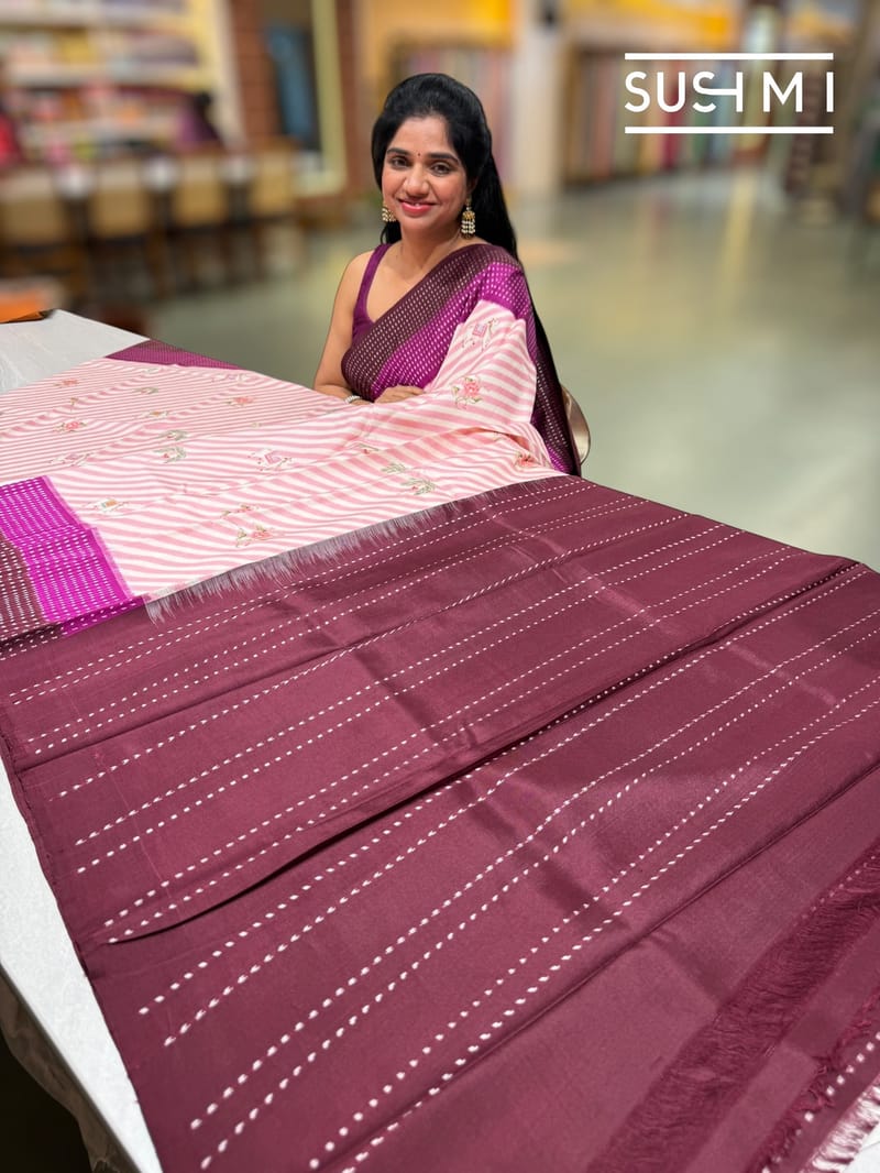 Designer Ikkath Printed Silk Saree