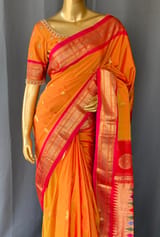 Mustard Pure handloom yeola pythani Saree