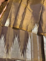 Light Brown Vintage kanchi Saree with temple border