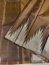 Light Brown Vintage kanchi Saree with temple border