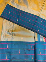 Dualtone Pure handloom paithani silk saree with single muniya border