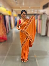Orange Georgette sequnce Saree with Sabyasachi borders SS5042