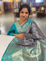 Peacock Blue Banarasi Silk Saree