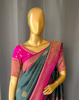 Pure handloom Banarasi Tussar Saree