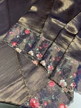 Dark violet Pure Tissue Saree with embroidered border