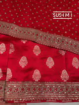 Red Designer Banarasi Silk Saree