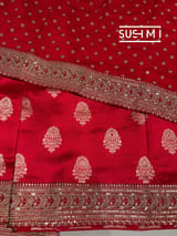 Red Designer Banarasi Silk Saree