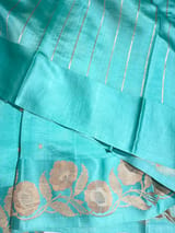 Seablue Poona Silk Saree