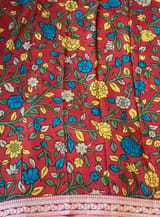 Maroon Banarasi tonchoi with pen kalamkari Blouse : D62F025