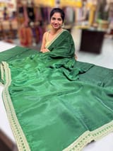 Forest Green crepe Silk Saree