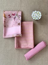 Pastel Pink Banarasi Chiniya Silk 3-pc Suit set : SS62J07