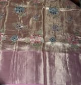 Rose Pink Designer Kanchi Saree with allover embroidery