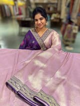 Lilac & Purple Combo Banarasi Tissue Brocade saree SS50217