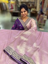 Lilac & Purple Combo Banarasi Tissue Brocade saree SS50217