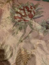 Dusty Pink Printed Banarasi Tissue with Handwork. SS50380