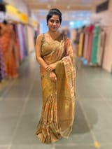 Olive Printed Banarasi Tussar