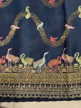 Midnight Blue Mashru Silk Saree with allover weaving and Sahbysachi borders and Blouse SS50575
