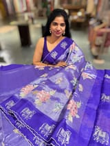 Purple Premium Handloom Designer Tissue saree with exquisite embroidery SS50211