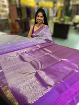 Lilac Vintage kanchi small border saree SS50160