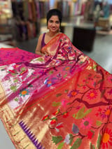 Pure Handloom Allover Tissue Pythani Saree