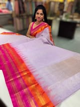 Lilac ponduru khadi jamdani Saree SS50360