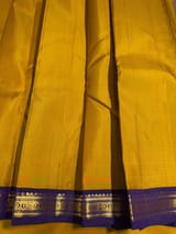 Mustard checks kanjeevaram saree SS50146