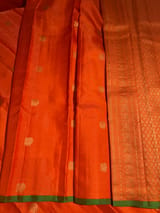 Orange Kanjeevaram Saree with vaira oosi stripes SS50149