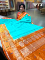 SeaGreen Gadwal Paithani Saree : S62F181