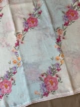 Ombre dyed Floral printed lenin