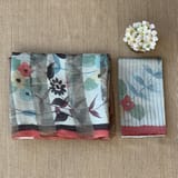 Mul silk tissue stripes handloom saree with handpainting