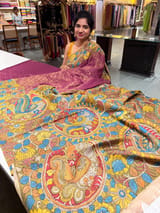 Kanchi brocade pen kalamkari Saree