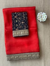 Red Organza with sabyasachi borders SS50276