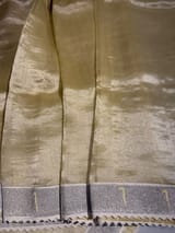 Pastel yellow Tissue Saree with pythani tissue embroidered border SS50541