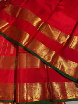 Chilli Red Vintage Checks Kanjeevaram Saree SS50156