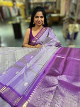 Lilac Vintage kanchi small border saree SS50160