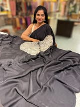 Black gajji silk saree with bandhini circular pallu SS50526