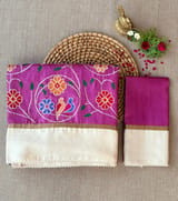 Rose Pink Pure tussar with patola inspired embroidery: S62F191