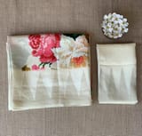 Half white Designer printed kanchi soft silk saree with temple border SS50370