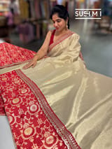 Muted Gold tissue saree with banarasi and sabhyasachi borders : S62122