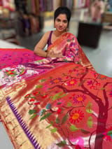 Pure Handloom Allover Tissue Pythani Saree