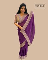 Purple DesignerOrganza saree SS50249