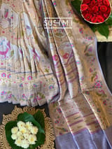 Lilac Banarasi paithani Ektara Tissue Saree : D62F003