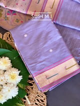 Lilac Banarasi paithani Ektara Tissue Saree : D62F003