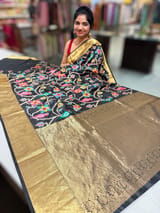 Black Kanjeevaram soft silk with embroidery SS50126