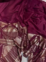 Wine pure Satin Saree with designer sequence border and blouse SS5035