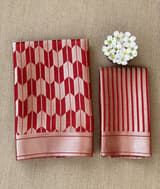 Red Banarasi chinia brocade saree SS5095