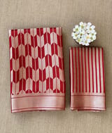 Red Banarasi chinia brocade saree SS5095