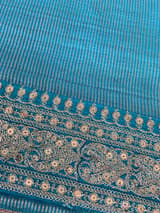 Copper sulphate kora Muslin Tissue fusion saree SS50205
