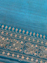 Copper sulphate kora Muslin Tissue fusion saree SS50205